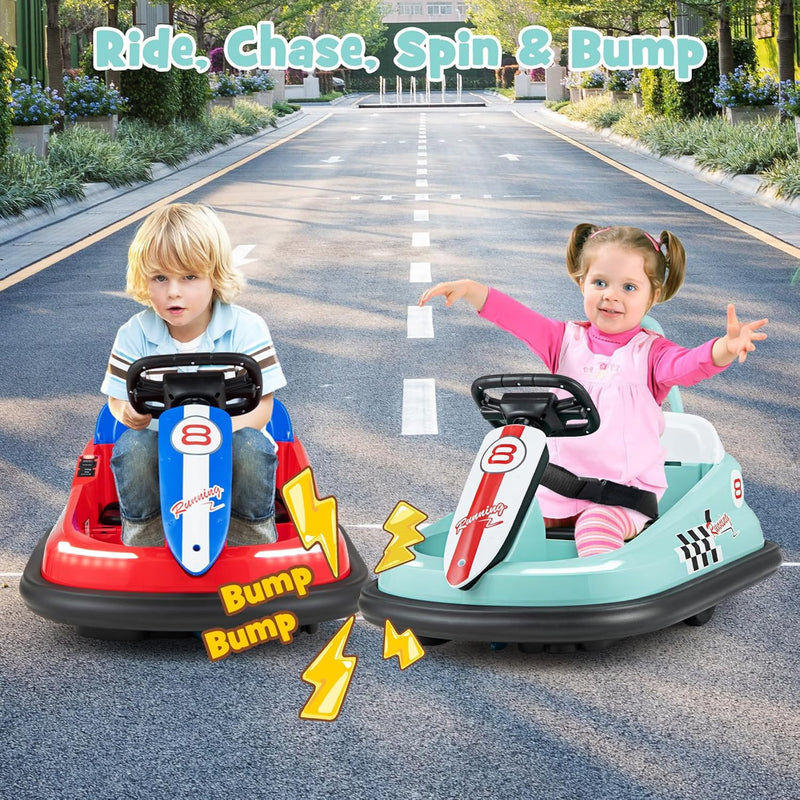 Battery-Powered Toddler Ride-On Bumper Car with Steering Wheel and Bumping Feature Magic Cars 1