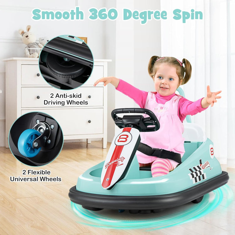 Battery-Powered Toddler Ride-On Bumper Car with Steering Wheel and Bumping Feature Magic Cars 2