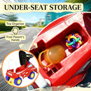 Fire Truck Ride-On Toy for Toddlers with Steering Wheel, Music, Storage, and Backrest Magic Cars 4