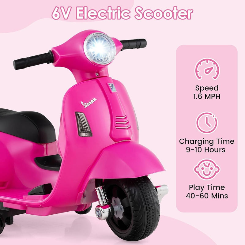 Licensed Vespa Toddler Ride-On Motorcycle with Training Wheels Magic Cars 3