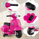 Kids' Motorcycle Ride-On with Training Wheels, LED Light, 6V Power Magic Cars 6