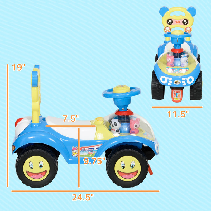 Toddler Push Foot-to-Floor Sliding Ride-On Car for Kids Blue Magic Cars 1