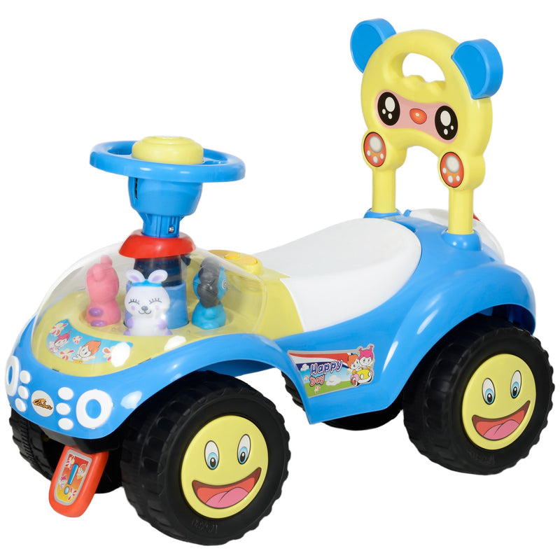 Toddler Push Foot-to-Floor Sliding Ride-On Car for Kids Blue Magic Cars 3