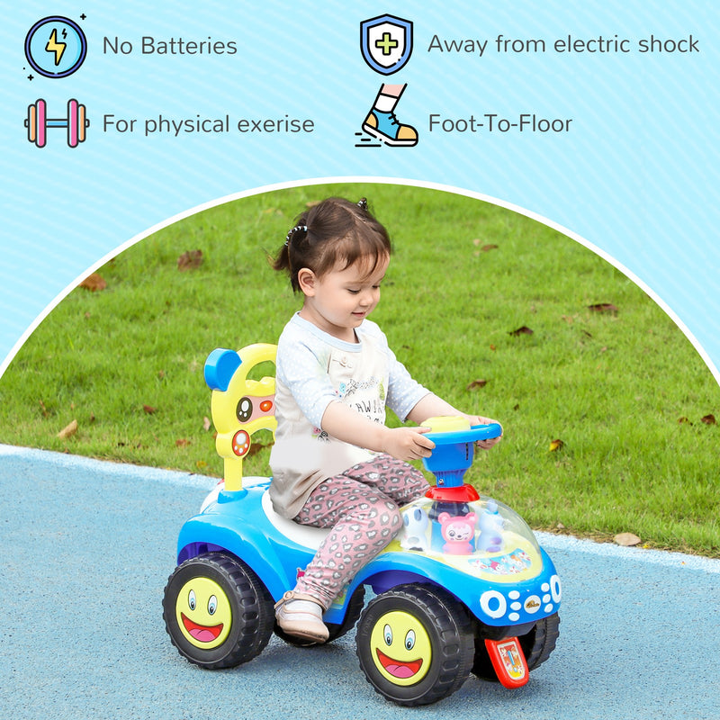 Toddler Push Foot-to-Floor Sliding Ride-On Car for Kids Blue Magic Cars 7