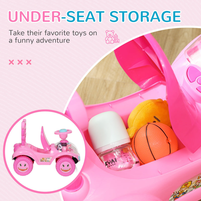 Toddler Push Ride-On Foot-to-Floor Sliding Car for Kids Pink Magic Cars 6