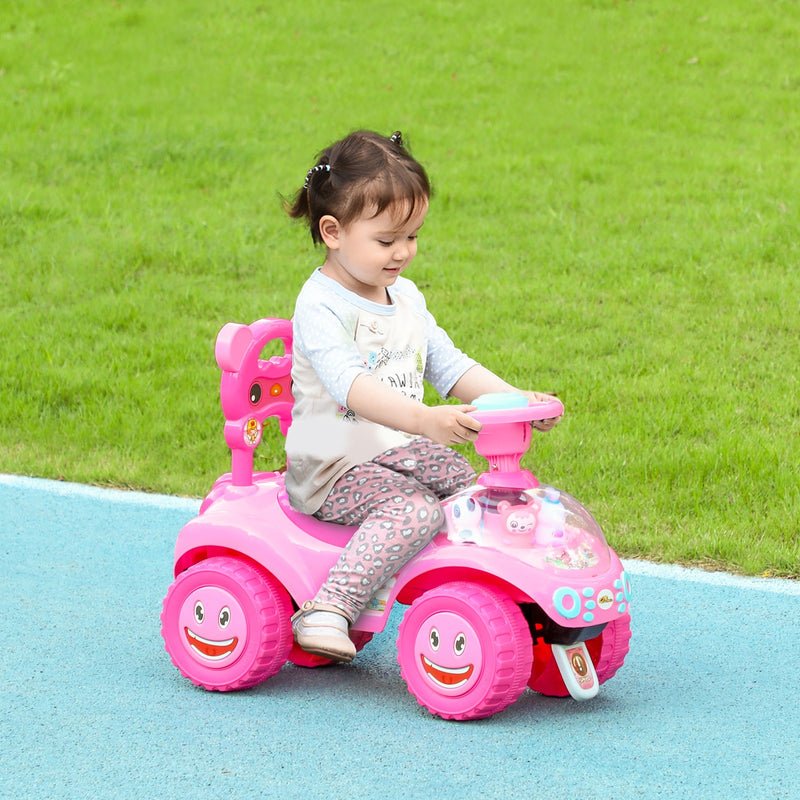 Toddler Push Ride-On Foot-to-Floor Sliding Car for Kids Pink Magic Cars Variant 0