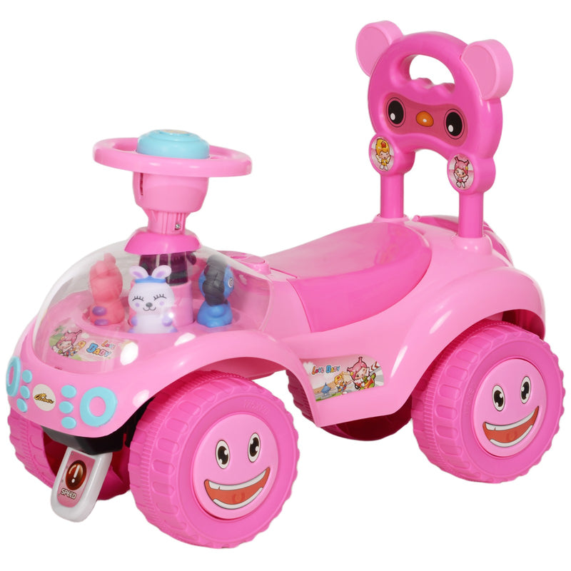 Toddler Push and Ride Foot-to-Floor Sliding Car for Kids Pink Magic Cars 3