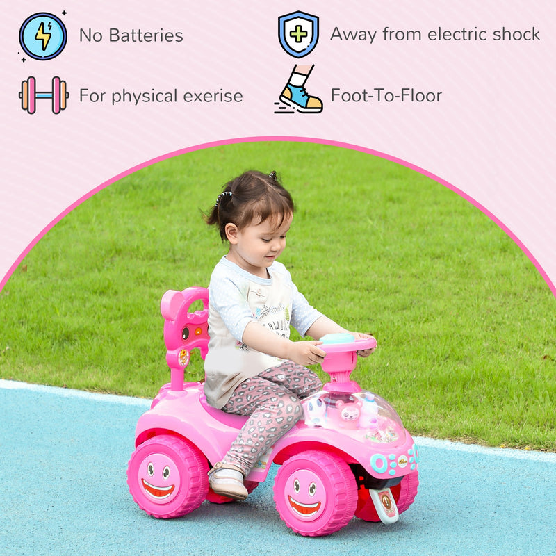 Toddler Push and Ride Foot-to-Floor Sliding Car for Kids Pink Magic Cars 7