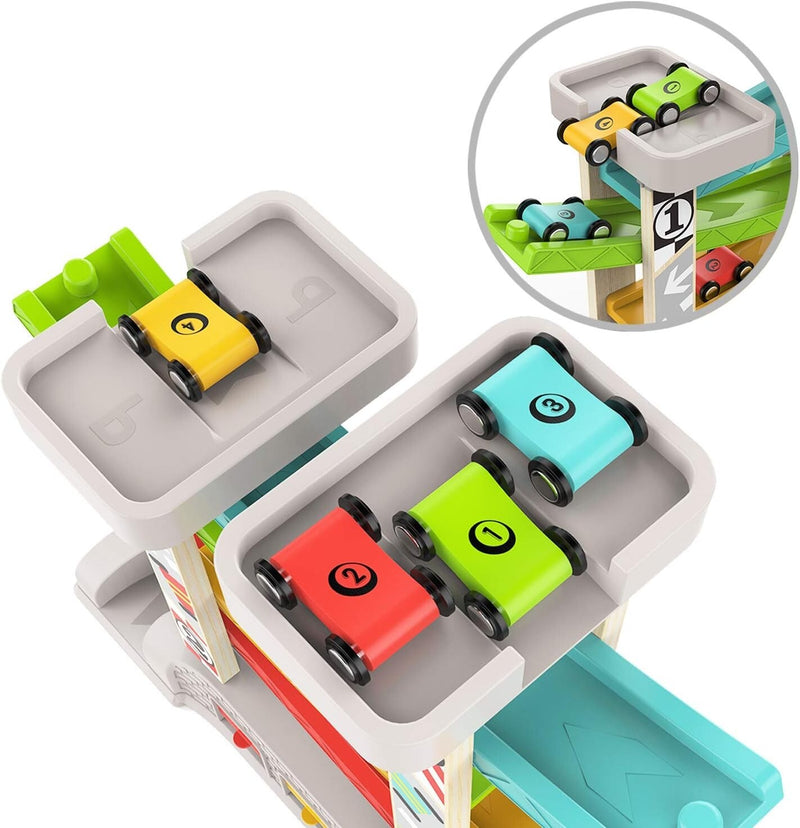 Toddler Race Track Set with Four Cars Promotes Cooperative Play and Learning Magic Cars 6