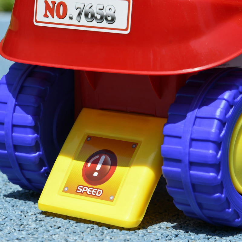 Toddler Ride-On Fire Truck with Music, Horn, and Under-Seat Storage in Red Magic Cars 10