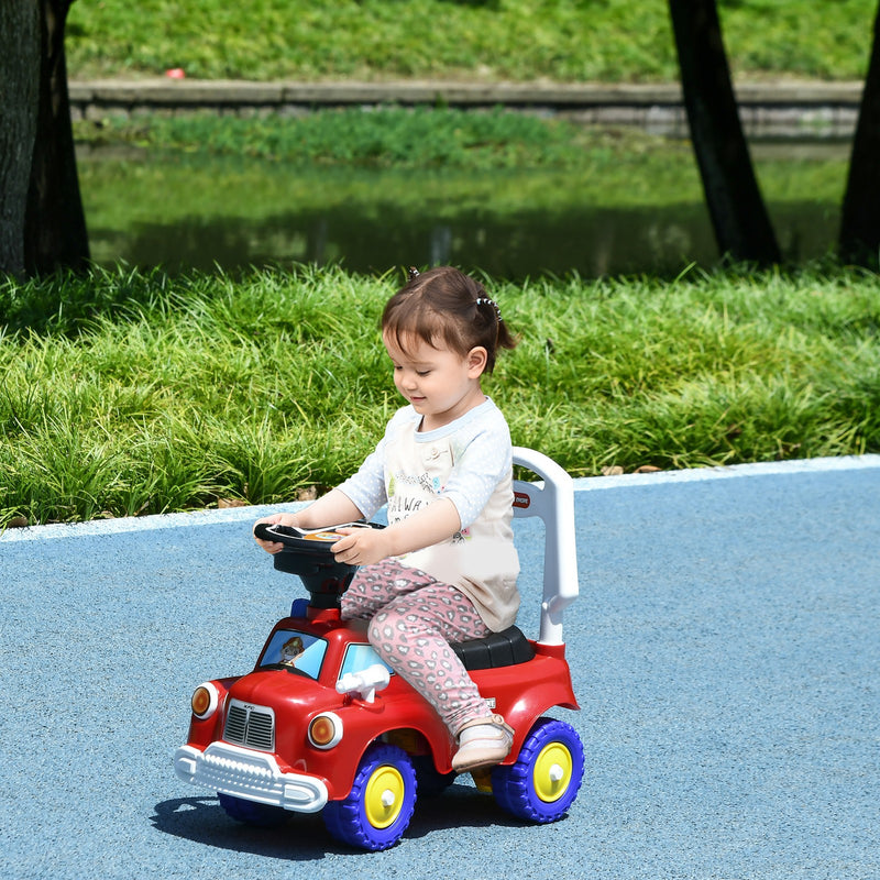 Toddler Ride-On Fire Truck with Music, Horn, and Under-Seat Storage in Red Magic Cars Variant 0