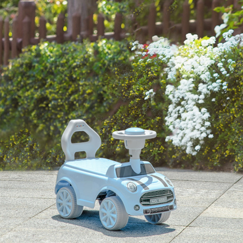Toddler Ride-On Foot-to-Floor Sliding Car Toy in Light Blue Magic Cars 8