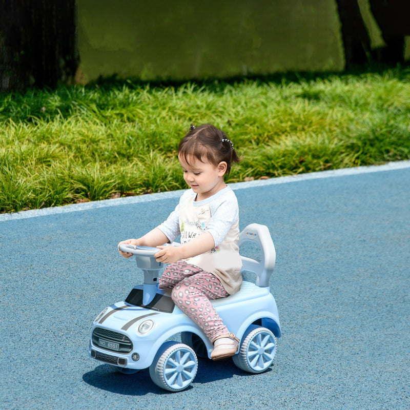 Toddler Ride-On Foot-to-Floor Sliding Car Toy with Lights in Blue Magic Cars 1