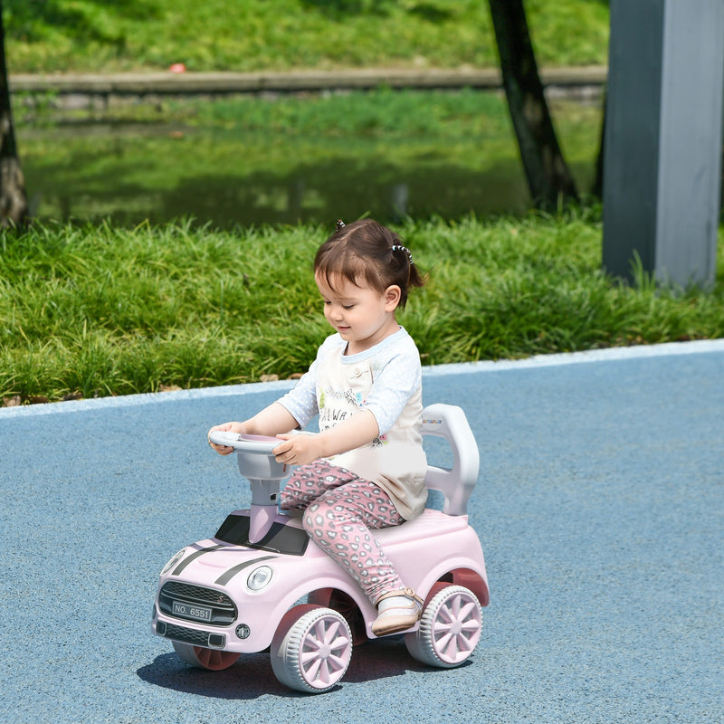 Toddler Ride-On Foot-to-Floor Sliding Car Toy in Pink Magic Cars 1