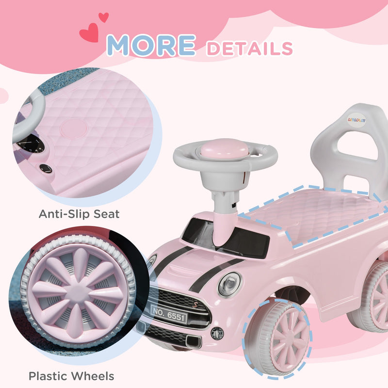 Toddler Ride-On Foot-to-Floor Sliding Car Toy in Pink Magic Cars 7