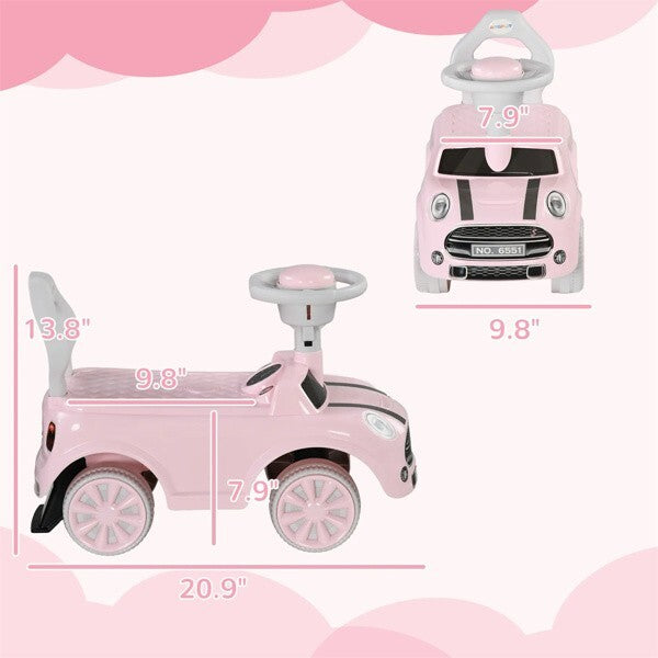 Toddler Ride-On Toy with Horn and Safety Features Interactive Fun for 18-36 Months Pink Magic Cars 4