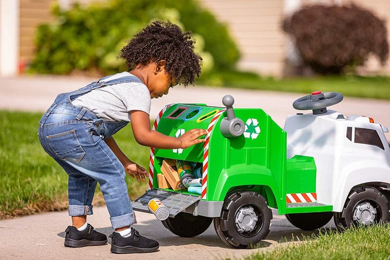 Battery-Powered Rechargeable Ride-On Garbage Truck Toy for Toddlers Magic Cars 2