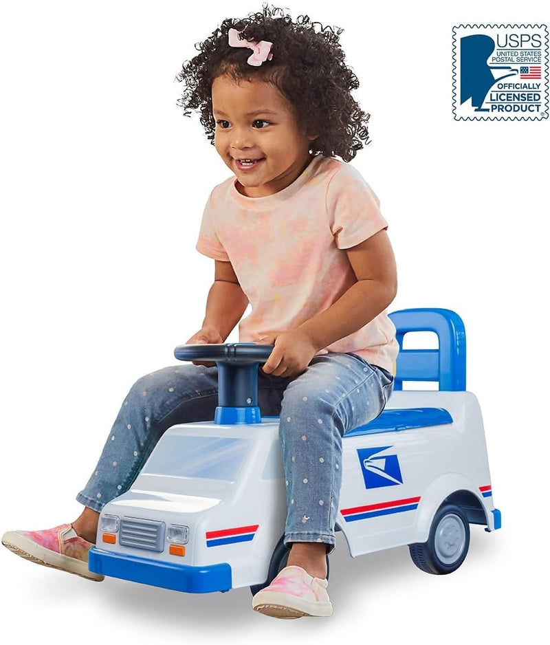 Toddler Ride-On Mail Truck Toy Supporting Up to 44 lbs for Safe Play Adventures Magic Cars 8