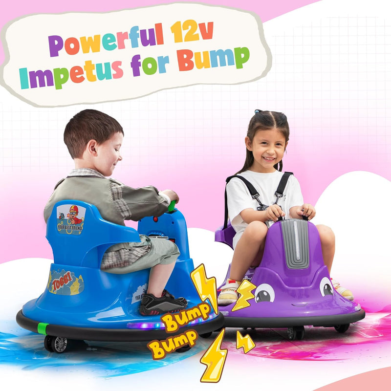 12V Electric Snail-Shaped Ride-On Bumper Car for Toddlers with Remote Control Magic Cars 1