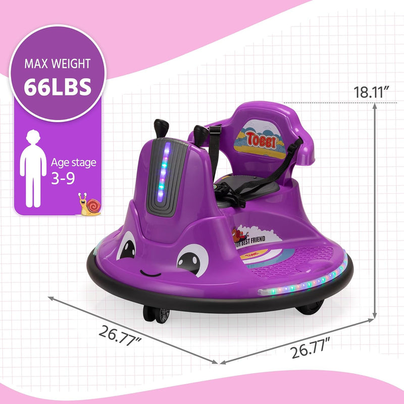 12V Electric Snail-Shaped Ride-On Bumper Car for Toddlers with Remote Control Magic Cars 2