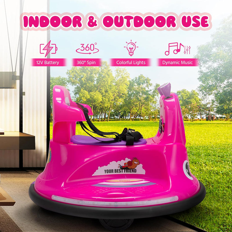 12V Electric Snail-Shaped Ride-On Bumper Car for Toddlers with Remote Control Magic Cars 4
