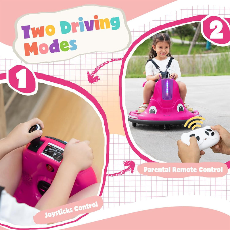 12V Electric Snail-Shaped Ride-On Toy Car for Toddlers with Remote Control Magic Cars 3