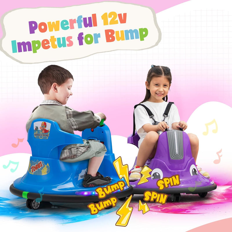 12V Electric Snail-Shaped Ride-On Bumper Car for Toddlers with Remote Control Magic Cars 1