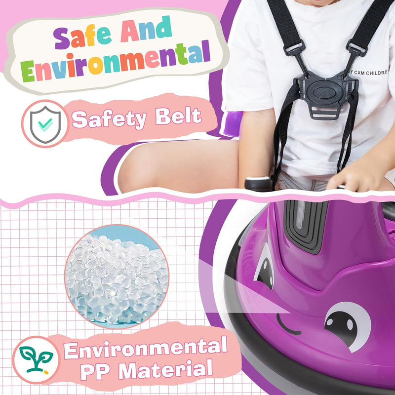 12V Electric Snail-Shaped Ride-On Bumper Car for Toddlers with Remote Control Magic Cars 6