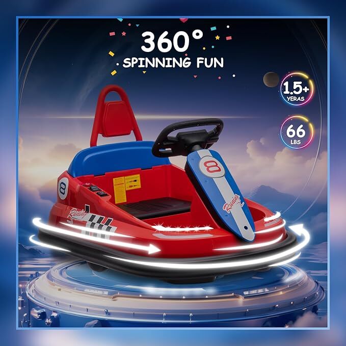 Electric 6V Ride-On Bumper Car Toy for Toddlers Ages 3-6 Boys and Girls Magic Cars 14