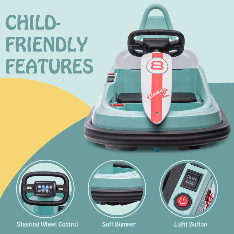 Electric 6V Ride-On Bumper Car Toy for Toddlers Ages 3-6 Boys and Girls Magic Cars 8
