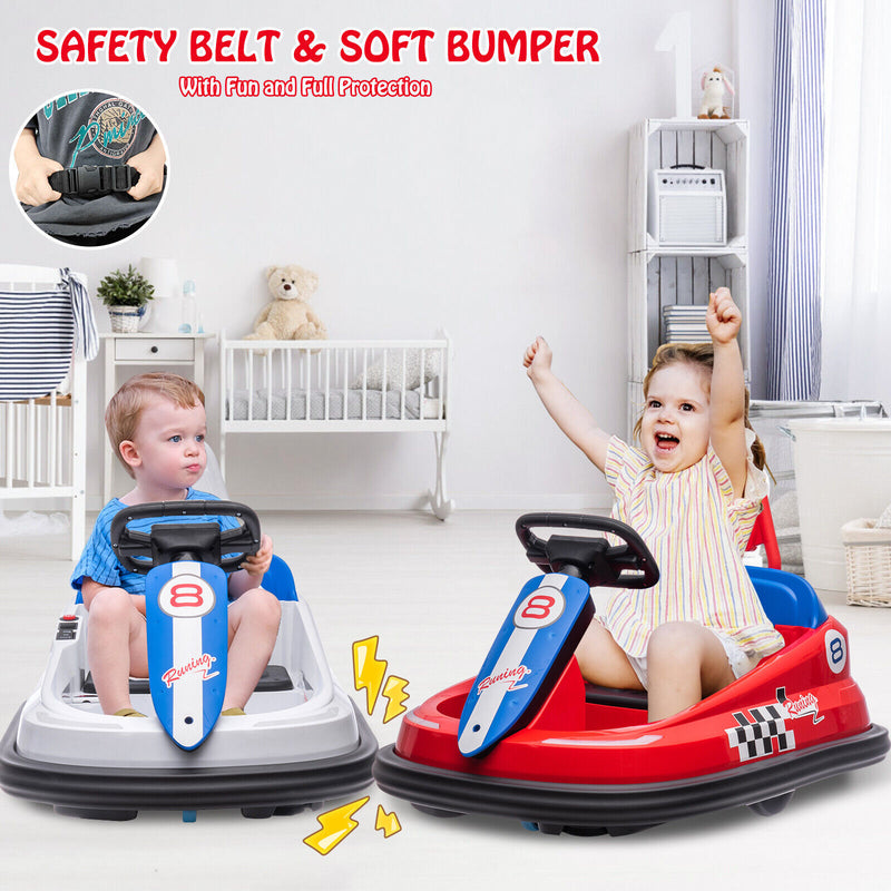 Toddler and Kids Ride-On Bumper Car with 360° Spin, 2 Speeds, Safety Belts, and Lights Magic Cars 3