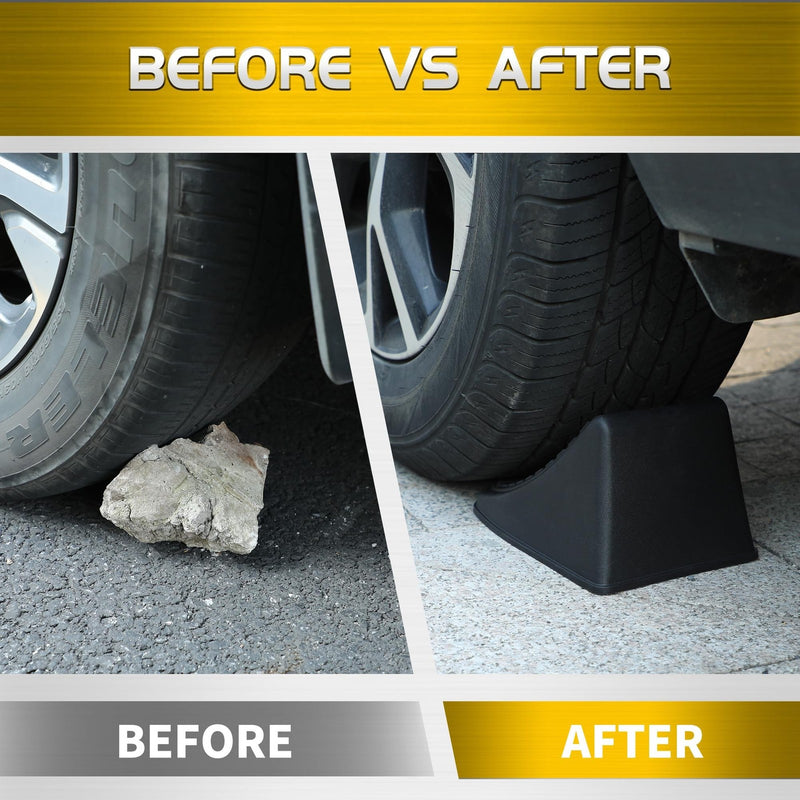 Heavy Duty 8 Inch Wheel Chocks and Wedges for Cars, Travel Trailers, and RVs Magic Cars 4
