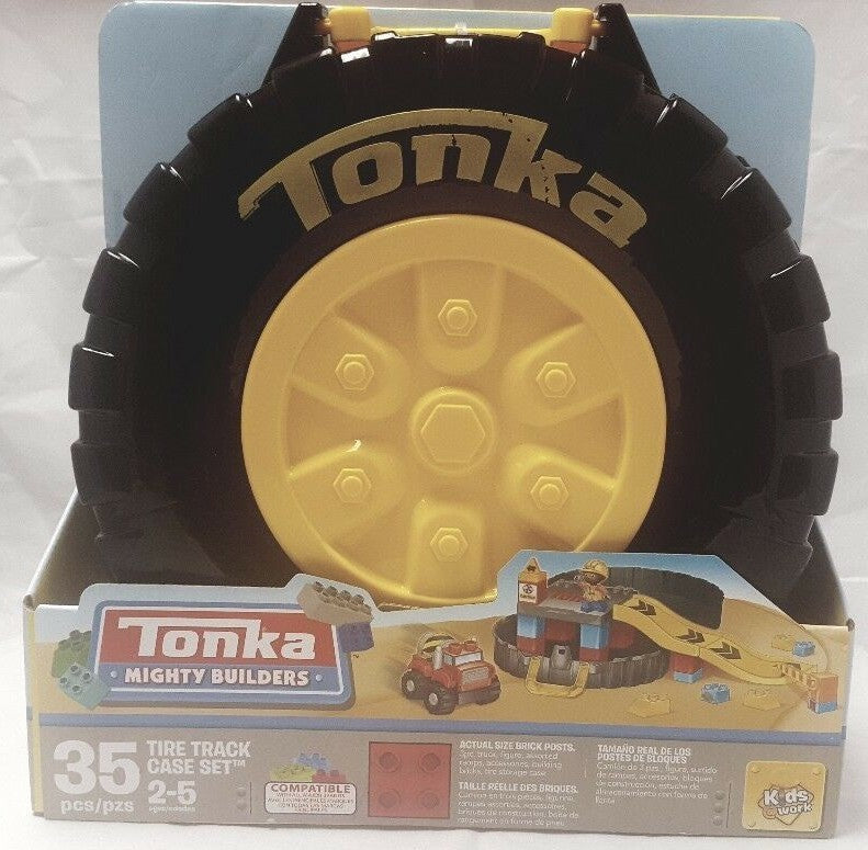 Mighty Builders Tire Track Playset with Storage Case, 35 Pieces Magic Cars 0