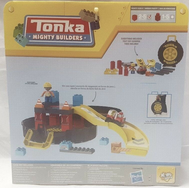 Mighty Builders Tire Track Playset with Storage Case, 35 Pieces Magic Cars 2