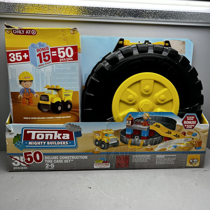 Mighty Minis Deluxe Construction Tire Case Set 50-Piece Toy Collection Magic Cars 0