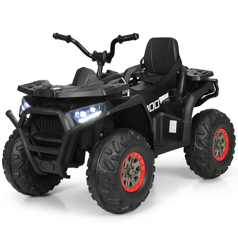 12V Kids Electric Ride-On Car Toy with LED Lights and Music – Black/Red Magic Cars 3