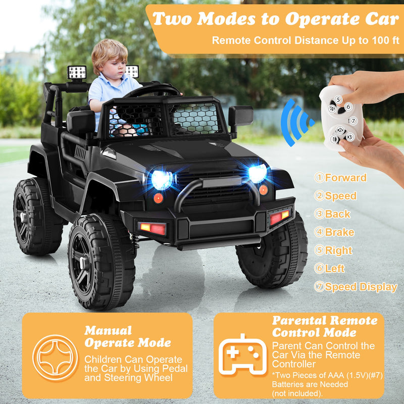 12V Kids Electric Ride-On Car with Parental Remote Control, Music, and Horn Magic Cars 2