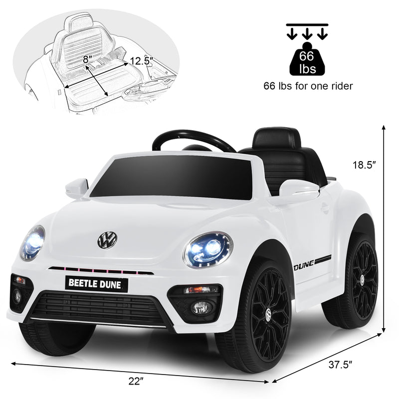 12V Electric Ride-On Volkswagen Beetle Car for Toddlers with Remote Control Magic Cars 2