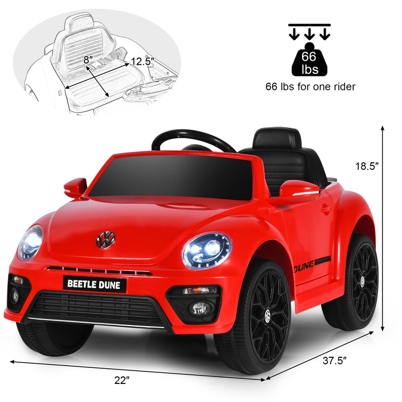 12V Electric Ride-On Volkswagen Beetle Car for Toddlers with Remote Control Magic Cars 9