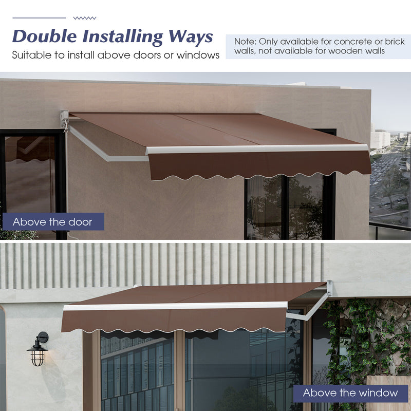 8' x 6.6' Retractable Awning with Aluminum Frame and Sun Water Protection PA Fabric Magic Cars 4