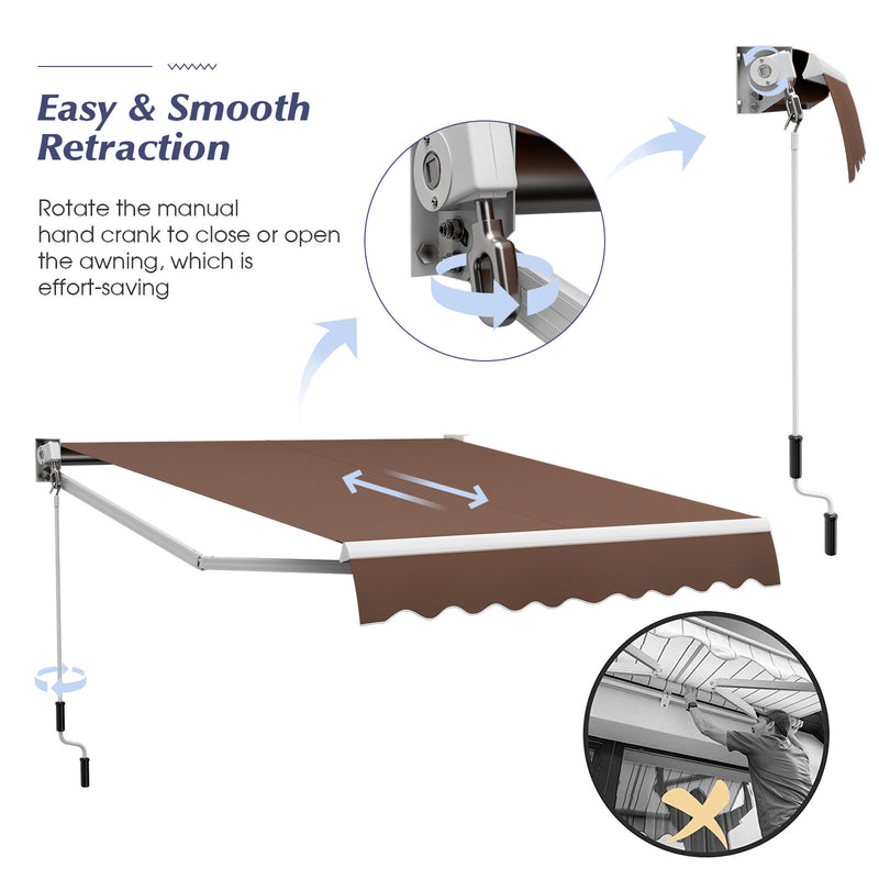 8' x 6.6' Retractable Awning with Aluminum Frame and Sun Water Protection PA Fabric Magic Cars 5