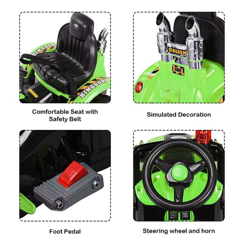 Kids Electric Ride-On Excavator Truck with Front Loader and Digger Scooter Magic Cars 1