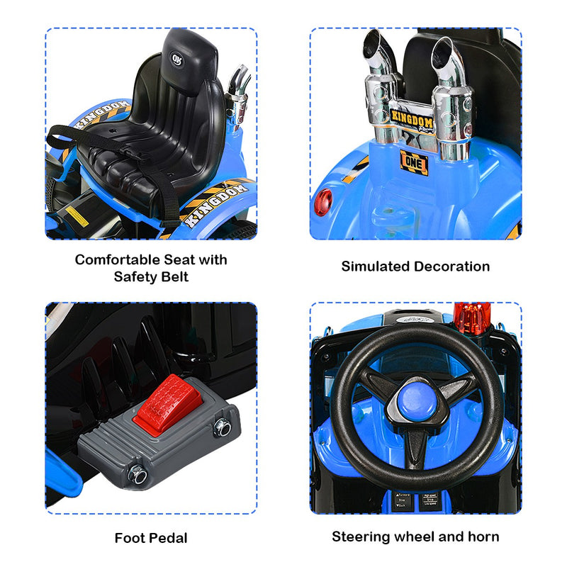Kids Electric Ride-On Excavator Truck with Front Loader and Digger Scooter Magic Cars 7