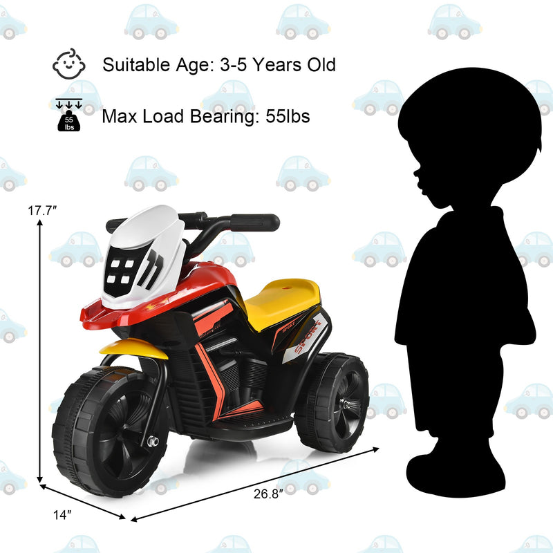 Electric Ride-On 3-Wheel Tricycle Motorcycle Toy for Toddlers Magic Cars 1