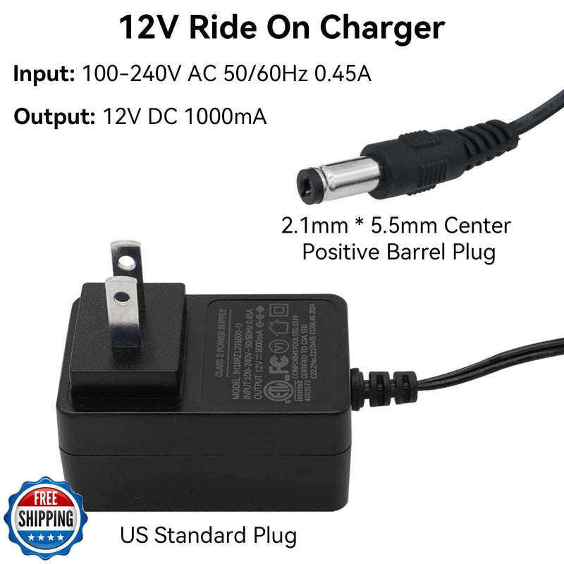 12V Battery Charger for Kids Ride-On Electric Bump Car Toy Magic Cars 4