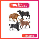 4-Pack 6-Inch Spanish Bull and Cow Farm Animal Figures for Children Magic Cars Variant 0