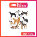 9-Piece Realistic Dog Figurine Collection, Pet Animal Playset Magic Cars Variant 0