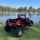 24V XL 4x4 Ride-On Buggy with Rubber Tires and Remote Control for Ages 1-10, Red Magic Cars 2