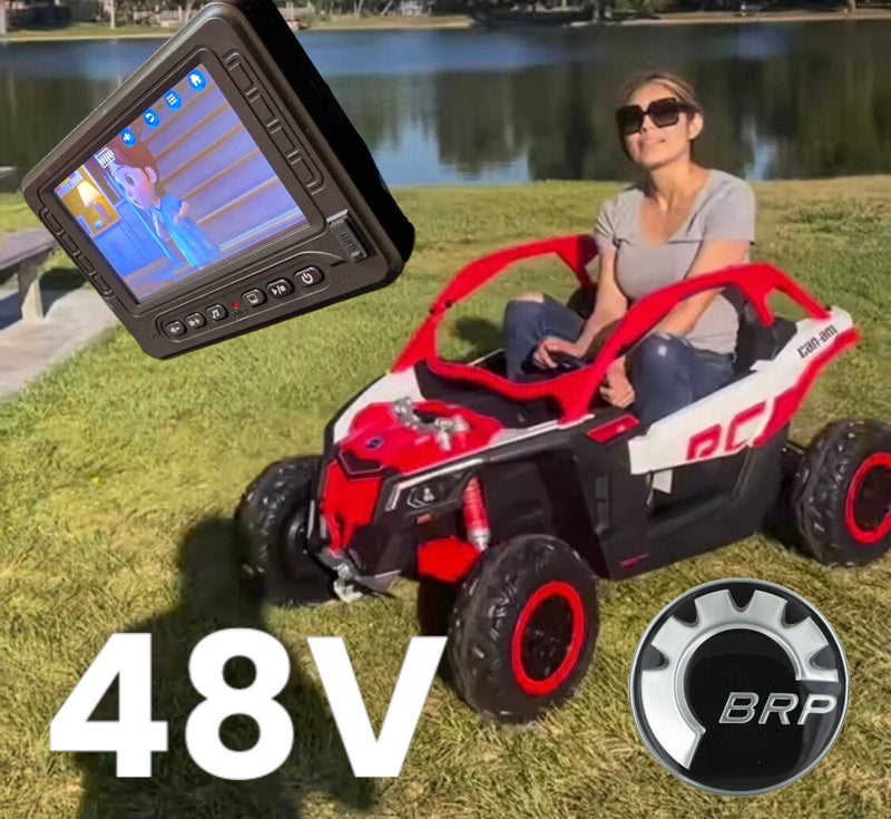 48V XL Can-Am Maverick Ride-On UTV Toy with Remote Control 4WD in Orange Magic Cars 10
