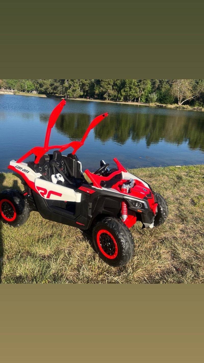48V XL Can-Am Maverick Ride-On Toy UTV Remote Control 4WD Red Magic Cars 1